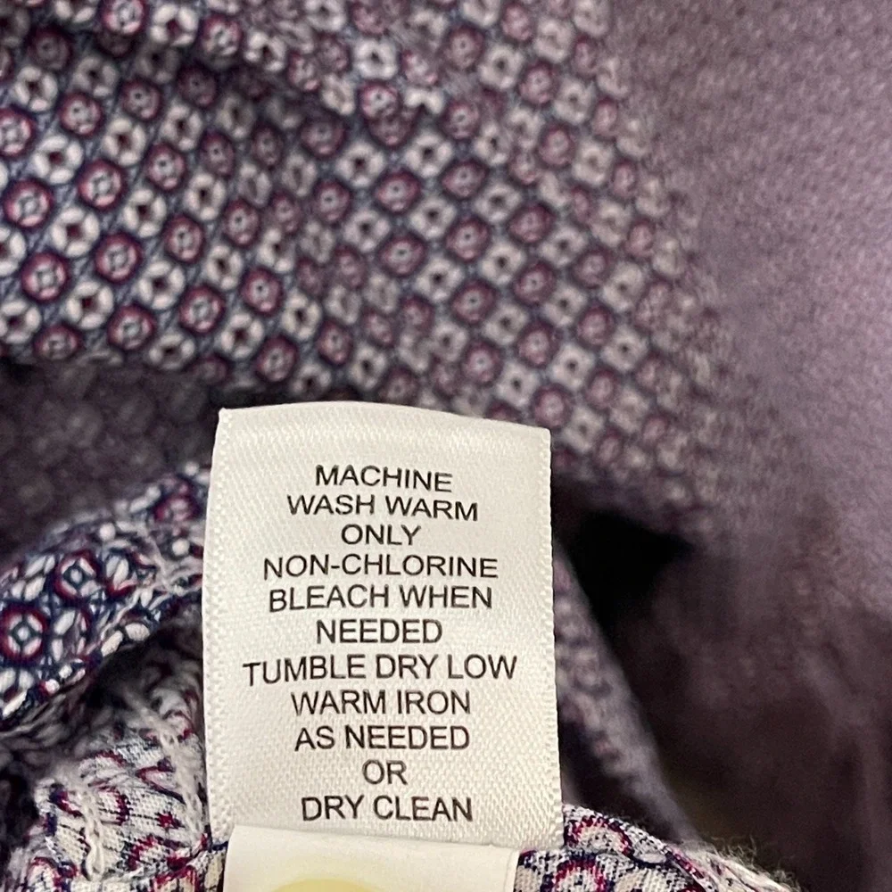 Banana Republic Men Soft Wash Slim Button Down Shirt 2XLT Purple Micro Print